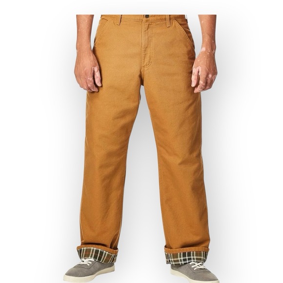Carhartt Loose Fit Washed Duck Flannel Lined Utility Work Pant 46x30 Meas 44x30 - Picture 1 of 11